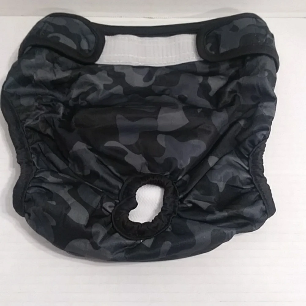 Pet Parents Camo Black & Gray Washable Dog Diaper Size Large *NWOT*